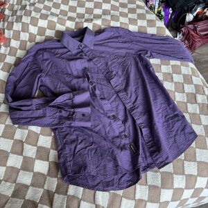 Michael Kors Purple Check Button-Up Shirt